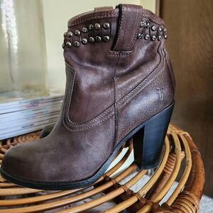 Frye Brown Leather Ankle Boots